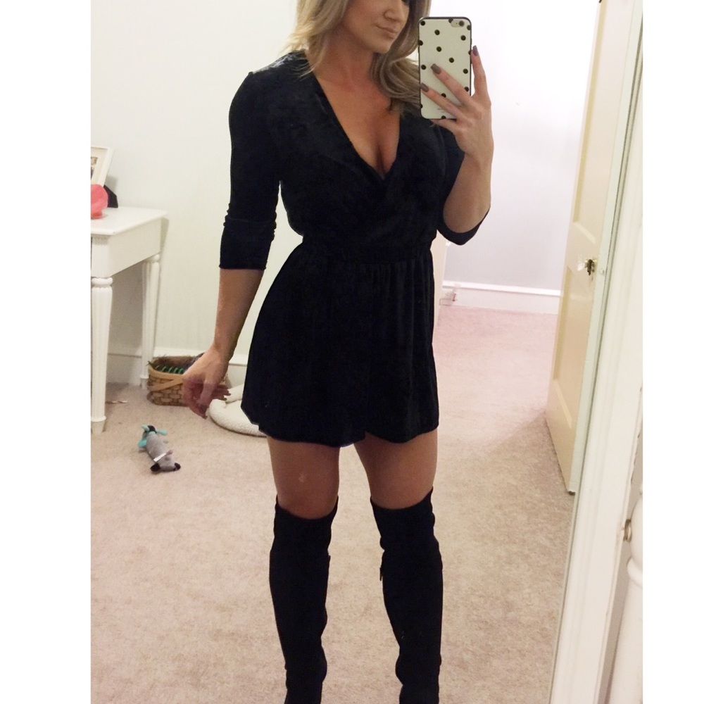 Black Velvet Romper
